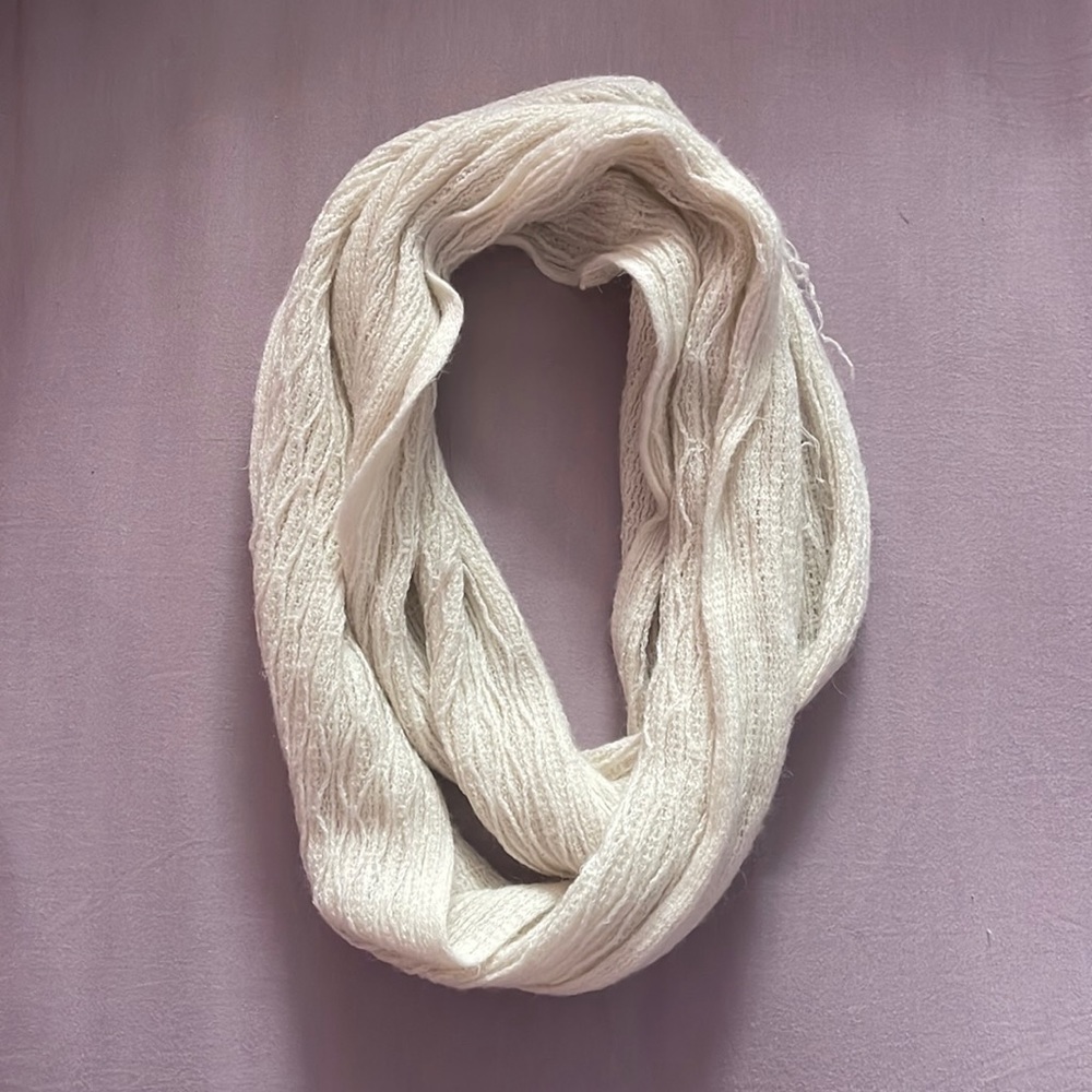 Cream colored infinity scarf